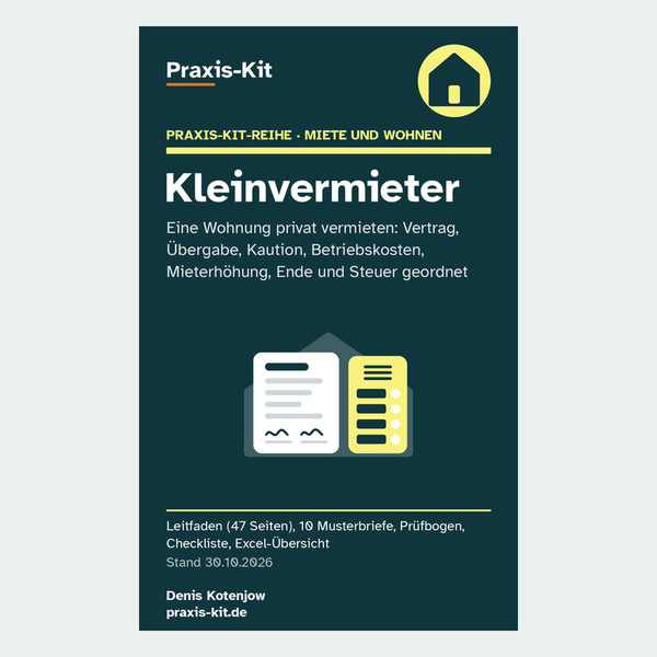 Titelseite des Praxis-Kits Kleinvermieter