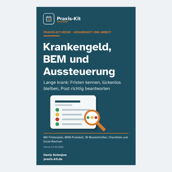 Titelseite des Praxis-Kits Krankengeld