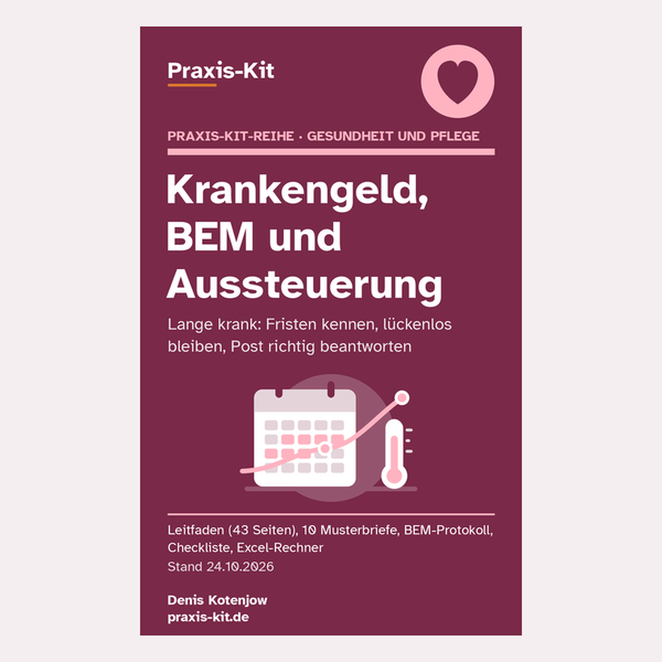 Titelseite des Praxis-Kits Krankengeld